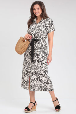 Платье Lenata 16411 черно молочный