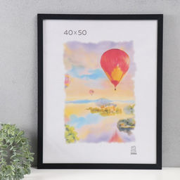 Фоторамка для фото 40×50 см Columbia, МДФ, чёрная, (пластиковый экран)