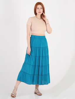 Многоярусная юбка больших размеров - Almond фото 5