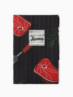 Набор полотенец кухонных Доляна. Главный на кухне, 35?60 см - 2 шт., рогожка, хлопок 100%, 160 г/м?