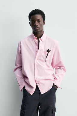 CAMISA REGULAR FIT TWILL ALGOD?N / Rosa - Zara фото 2