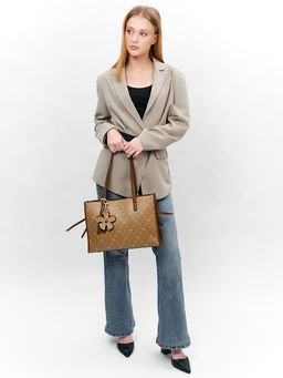 LACCOMA сумка AC326-лагуна темно-бежевый эко кожа хлопок фото 2