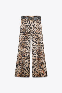 SATIN WIDE-LEG TROUSERS WITH BELT