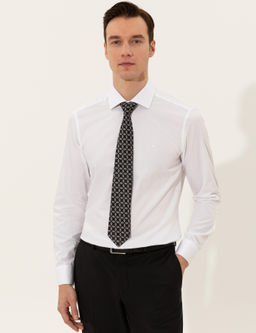 Beyaz Slim Fit Uzun Kollu Basic G_mlek