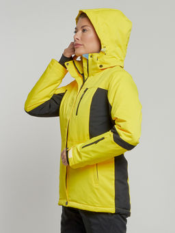 Горнолыжная куртка женская зимняя желтого цвета 3105J - Chunmai фото 4