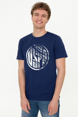 Erkek Lacivert Bisiklet Yaka T-Shirt