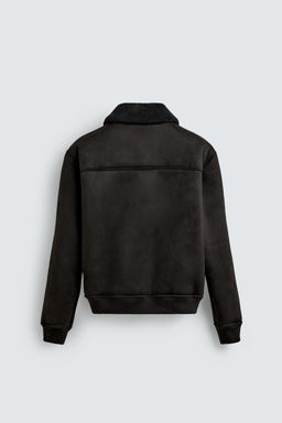 FAUX SUEDE JACKET WITH FAUX SHEARLING - Zara фото 8