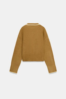 KNIT JUMPER WITH CONTRAST TRIMS - Zara фото 6