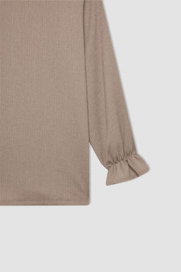 Туника стандартного кроя с длинными рукавами - Defacto фото 2