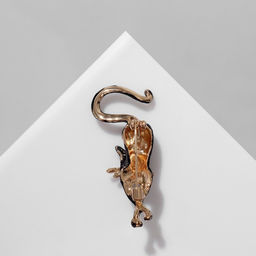 Брошь «Кошка» грация, цвет чёрный в золоте