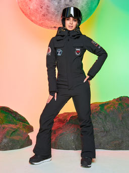 Женский сноубордический горнолыжный комбинезон Alpha Endless Aeternitas 223/2305 BLK - Черный  фото 17