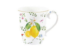 Кружка, 275 мл, фарфор P, белая, Цветы и лимоны, Fleurs et Citrons