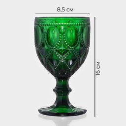 Бокалы для вина Magistro «Варьете», 320 мл, набор 6 шт., стекло, зелёные