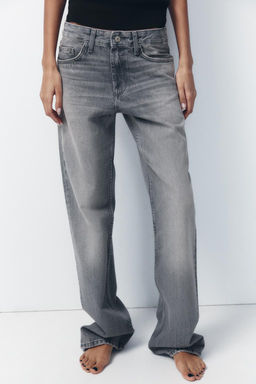 TRF WIDE-LEG MID-RISE FULL LENGTH JEANS - Zara фото 2