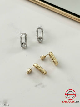Серьги с камнями из медицинской стали