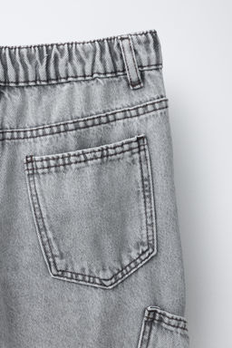 JEANS BAGGY CARGO / Gris - Zara фото 5