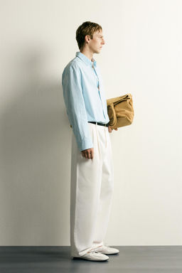 CAMISA BOXY FIT RAYAS / Verde agua - Zara фото 4