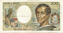 Банкнота 200 франков 1983 года Франция