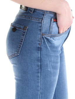 5561 BLUE Джинсы зауженные женские SASANTA - Фабричный китай фото 5