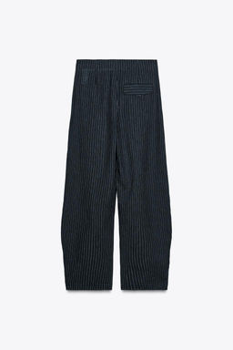 STRIPED BALLOON LINEN BLEND TROUSERS ZW COLLECTION - Zara фото 5