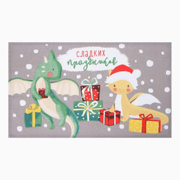Набор полотенец Доляна Новогодние подарки 28х46 см - 2 шт, 100% хл, рогожка 164 г/м2  фото 2