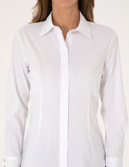 Beyaz Slim Fit Uzun Kollu G_mlek
