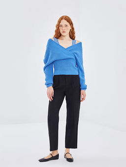 Kruvaze Yaka Kad?n Triko Kazak