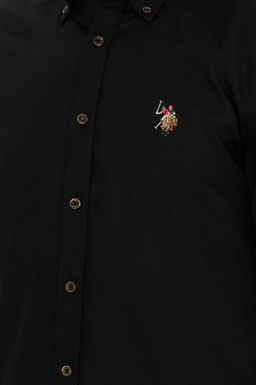 Мужская черная базовая рубашка с длинным рукавом - U.s. polo assn фото 7