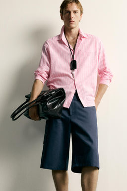 CAMISA RELAXED FIT CUADROS TEXTURA / Rosa - Zara фото 5
