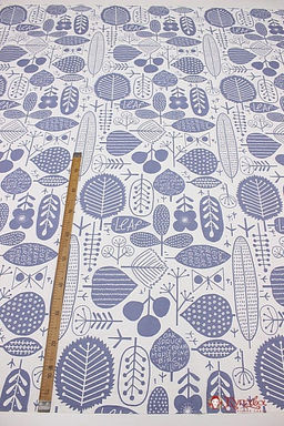 Поплин Скандинавская олива цв.серо-синий на белом, (комп), ш.2.2м, хлопок-100%, 110гр/м.кв - Купава фото 3