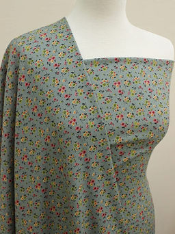 Штапель Премиум Воздушные букетики цв.т.голубая ель, ш.1.45м, вискоза-100%, 120гр/м.кв - Купава фото 5