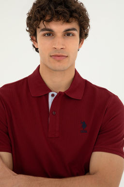 U. S. Polo Assn / Мужская бордово-красная базовая футболка - U.s. polo assn фото 9