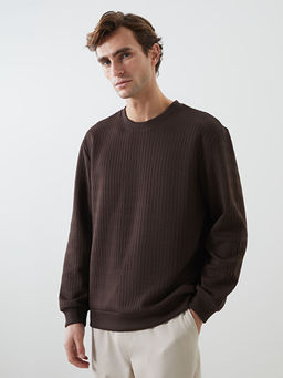 Bisiklet Yaka Uzun Kollu Erkek Sweatshirt