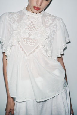 LIMITED EDITION EMBROIDERED LACE TOP - Zara фото 4