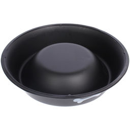 Цена за 2 шт. Миска из нержавеющей стали с силиконовым нескользящим ободком "ЛЮБИМЫЙ БРО", цвет черный, 26см (наклейка)