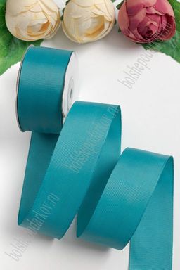 Лента репсовая 4 см*20 ярд "1 сорт" (SF-1349) бирюзовый №47