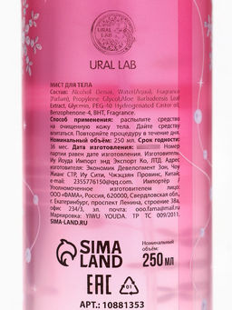 Парфюмированный мист для тела Sparkling Winter, 250 мл, URAL LAB