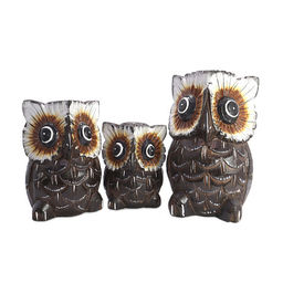 Статуэтки из дерева Набор 3 Совы Албезия 21см 15см 13см Албезия