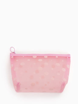 Косметичка дор Горох, сетка 17*6,5*13,5, отд на молнии, розовый