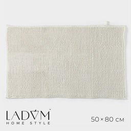 Коврик для дома LaDоm, букли, плотность 1000 г, 5080 см, белый