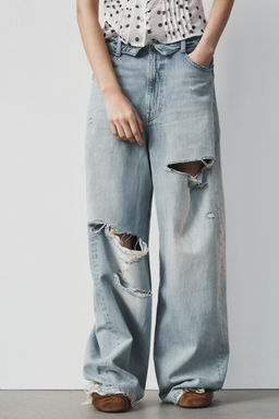 TRF FOLDED WAIST MID-WAIST JEANS - Zara фото 15