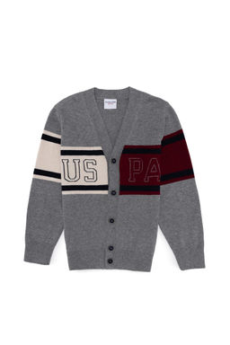 Серый кардиган из меланжевого трикотажа для мальчика - U.s. polo assn фото 6