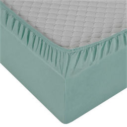 Простыня трикотажная на резинке Мерцана (Серо-зеленый) MERC30 200x200