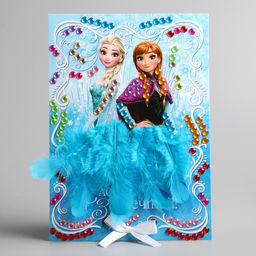 Аппликация перьями и стразами, бантик, А5 Следуй за мечтой!, Холодное сердце