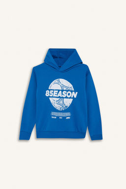 Kap__onlu Bask_l_ Sweatshirt Erkek _ocuk - Defacto фото 7