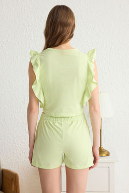 Trendyolmilla Pembe %100 Pamuklu F?rf?rl? Sortlu Orme Pijama Tak?m? THMSS23PT00175  фото 16