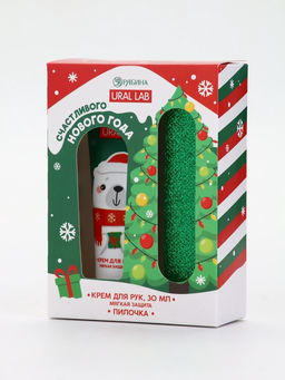 Подарочный набор новогодний Счастливого года, крем для рук, 30 мл и пилка для ногтей, URAL LAB