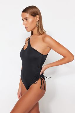 Siyah Tek Omuz S?rt Dekolteli Normal Paca Mayo TBESS23MA00046