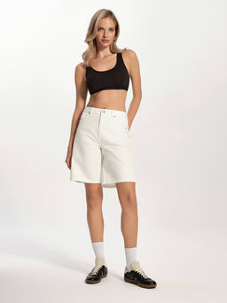 CONTE CON-758 Джинсовые шорты из мягкого денима в молочном оттенке off white - Conte elegant фото 2