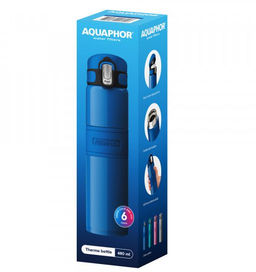 -45% Термос со стальной колбой Аквафор, синий  фото 4